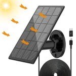 Outdoor Solar Charger for Security Cameras with Adapters