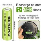 High Capacity Ni-MH AA Rechargeable Batteries for Solar Lights