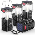 LETMY Portable Solar Camping Lanterns - 4 Pack