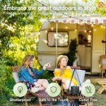 addlon 54(48+6) FT Solar String Lights Waterproof,Patio Lights Solar Powered with Remote & USB Port 15+1 LED Shatterproof Bulbs 3 Light Modes, Dimmable Solar Lights for Camping Backyard Garden