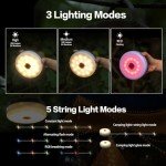 Sutaig 4-in-1 Solar Camping String Lights 39.4ft