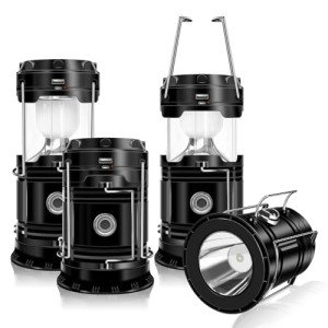 Set of 4 Rechargeable Camp Solar Lanterns