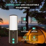 JINHODY 8000mAh Solar Camping Lantern with USB Charging