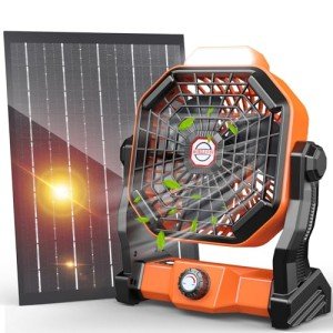 10400mAh Solar Camping Fan with LED Lantern