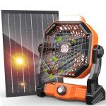 10400mAh Solar Camping Fan with LED Lantern