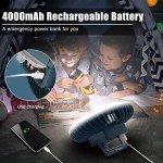 Portable USB Camping Fan with LED Lantern - 2-Pack
