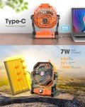 10400mAh Solar Camping Fan with LED Lantern