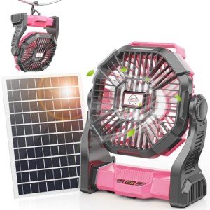 10400mAh Solar Camping Fan with LED Lantern
