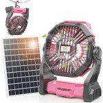 10400mAh Solar Camping Fan with LED Lantern
