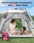 10400mAh Solar Camping Fan with LED Lantern