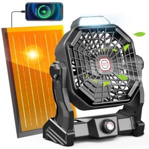 Solar Powered 7W Camping Fan and Lantern Combo
