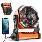 KITWLEMEN Rechargeable Camping Fan and Lantern Combo
