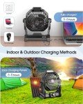 Solar Powered 7W Camping Fan and Lantern Combo