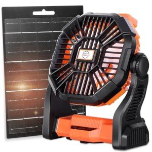 Dkois Portable Solar Camping Fan with Light