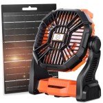 Dkois Portable Solar Camping Fan with Light