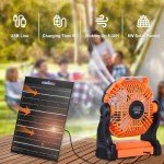 Dkois Portable Solar Camping Fan with Light
