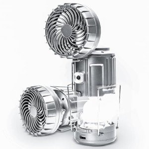 Solar-Powered Camping Lantern with Fan and Charger