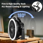 Rechargeable Camping Fan with LED Lantern 10000mAh