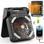 iYeHo Solar Camping Fan with LED Lantern