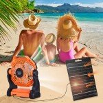 Dkois Portable Solar Camping Fan with Light