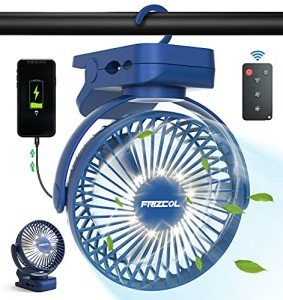Portable Rechargeable Clip-On Fan with LED Lights