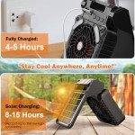 iYeHo Solar Camping Fan with LED Lantern