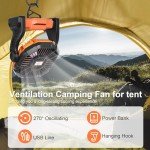 Dkois Portable Solar Camping Fan with Light
