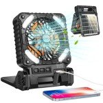 10000mAh Solar Camping Fan with LED Lantern
