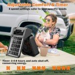 iYeHo Solar Camping Fan with LED Lantern