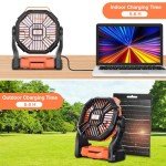 Dkois Portable Solar Camping Fan with Light