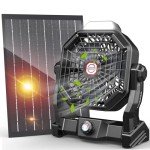 10400mAh Solar Camping Fan with LED Lantern