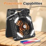 10000mAh Solar Camping Fan with LED Lantern