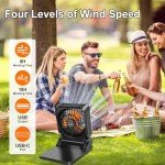 10000mAh Solar Camping Fan with LED Lantern