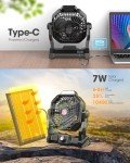 10400mAh Solar Camping Fan with LED Lantern