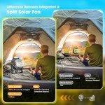 10400mAh Solar Camping Fan with LED Lantern