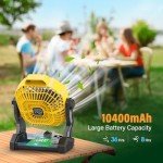 Solar-Powered Camping Fan with LED Lantern