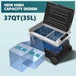 12V Portable Refrigerator - 37 Quart Car Fridge