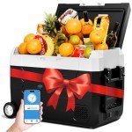 Portable 12V Car Refrigerator with Wheels, 59QT