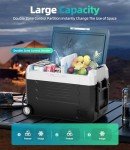 Portable 12V Car Refrigerator with Wheels, 59QT