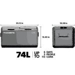 Portable Dual Zone Fridge Freezer - Solar/AC/DC Powered