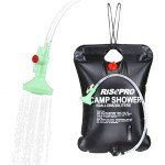 RISEPRO 5 Gallon Solar Shower Bag with Temp Indicator