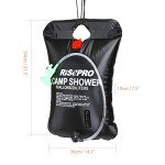 RISEPRO 5 Gallon Solar Shower Bag with Temp Indicator