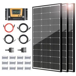 300W Monocrystalline Solar Panel Kit with Controller