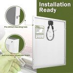 100W 12V Waterproof Solar Panel - 4 Pack