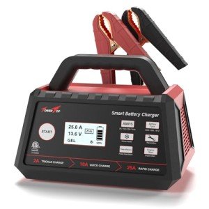 Smart 12V/24V Car Battery Charger with LCD Screen
