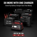 Smart 12V/24V Car Battery Charger with LCD Screen