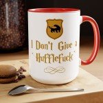 I Dont Give a Hufflefuck Mug for Friend Geek Nerd Bookish Mug Funny Fuck Mug Sarcastic Birthday Gift for Coworker Wizard Sorcerer Magic Mug