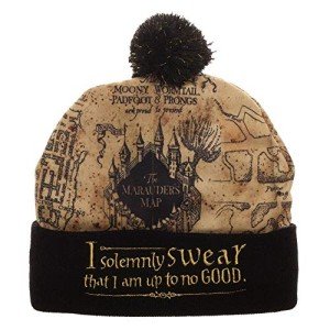 Harry Potter Marauders Map Pom Beanie Hat