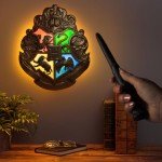 Harry Potter Hogwarts Crest Lamp with Wand Remote