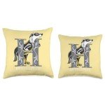 Hufflepuff Badger Mosaic Throw Pillow